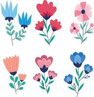 reeks van bloemen details met Turks motieven. . vector