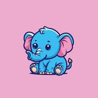 schattig baby olifant tekenfilm mascotte illustraties vector