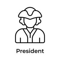 visueel perfect icoon van president, klaar naar gebruik vector
