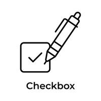 hebben een kijken Bij creatief icoon van selectievakje, verkiezingen checkbox ontwerp vector