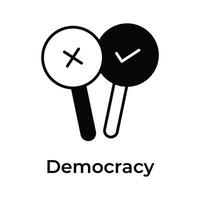 Kruis aan en kruis teken Aan plakkaten, icoon van democratie, stemmen ontwerp vector