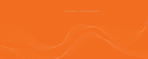 abstract oranje achtergrond met dynamisch oranje golven, lijnen en deeltjes. vector