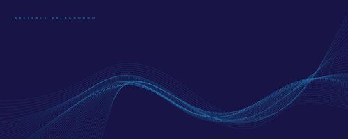 abstract blauw achtergrond met dynamisch blauw golven, lijnen en deeltjes. vector