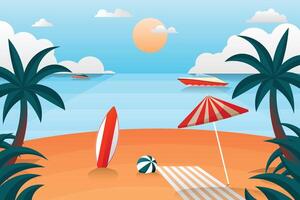 zomer met helling strand achtergrond. vector