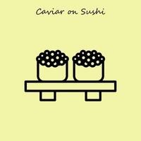 kaviaar Aan sushi illustratie vector