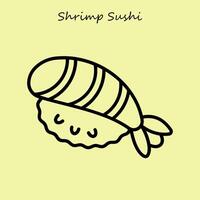 garnaal sushi illustratie vector