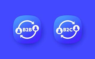 B2B en b2c pictogrammen, vector