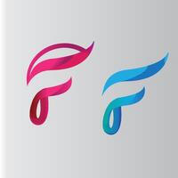 3d f logo ontwerp vector