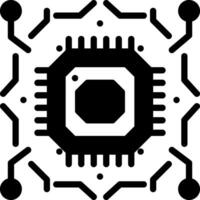 solide zwart icoon voor CPU vector