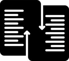 solide zwart icoon voor het dossier uitwisseling vector