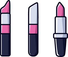 roze lippenstift icoon reeks vector