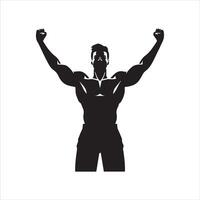 Sportschool training silhouet collectie.menselijk geschiktheid illustratie set. vector