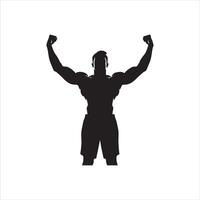 Sportschool training silhouet collectie.menselijk geschiktheid illustratie set. vector