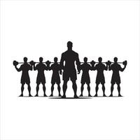 Sportschool training silhouet collectie.menselijk geschiktheid illustratie set. vector