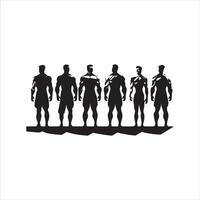 Sportschool training silhouet collectie.menselijk geschiktheid illustratie set. vector