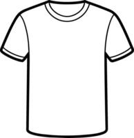 zwart en wit tekening van t overhemd mockup sjabloon vector