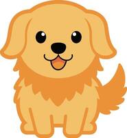 illustratie kawaii gouden retriever sticker vector