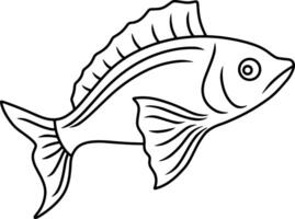 zee vis gravure dier tekening vector