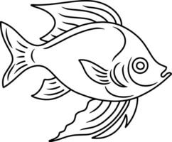 zee vis gravure dier tekening vector
