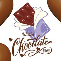 wereld chocola dag. chocola bar. illustratie. vector