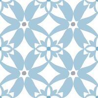 patroon van bladeren en bloemen bloeiend Aan een blauw achtergrond vector