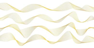 abstract achtergrond met goud lijn Golf. luxe stijl. tech patroon. gebogen golvend lijn, glad streep. illustratie. vector