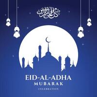 eid al adha mubarak sociaal media post mooi Islamitisch achtergrond vector