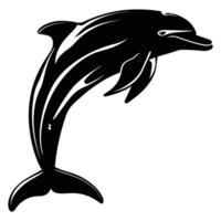 een dolfijn silhouet geïsoleerd Aan een wit achtergrond. vector