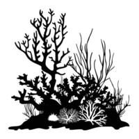 een koraal rif silhouet geïsoleerd Aan een wit achtergrond. vector