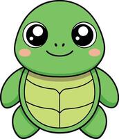 minimalistische schattig kawaii schildpad , aanbiddelijk illustratie vector