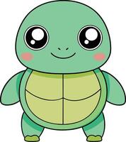 minimalistische schattig kawaii schildpad , aanbiddelijk illustratie vector