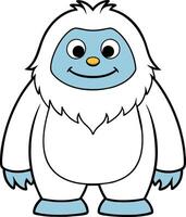 schattig yeti , speels schets illustratie Aan solide achtergrond vector