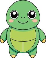 minimalistische schattig kawaii schildpad , aanbiddelijk illustratie vector