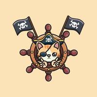 grappig illustraties van piraat katten en bommen vector