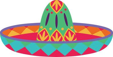 sombrero hoed illustratie. traditioneel Mexicaans kostuum element geïsoleerd Aan wit achtergrond. cinco de mayo hoed. vector