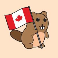 Canada dag bever aanbiddelijk vector