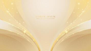 luxe achtergrond met gouden kromme lijn decoratie en schitteren licht effect. elegant stijl achtergrond ontwerp vector