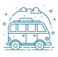 grappig stijl bus schets illustratie bus schets logo vector