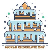 chocola taart illustratie chocola taart logo wereld chocola dag Valentijn dag vector