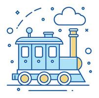 grappig stijl trein motor schets illustratie trein motor schets logo vector