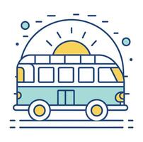 grappig stijl bus schets illustratie bus schets logo vector