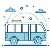 grappig stijl bus schets illustratie bus schets logo vector