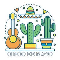chinco de mayo Mexicaans festival schets vector
