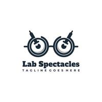 bril, laboratorium mascotte logo ontwerp illustratie vector