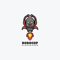 robot mascotte logo ontwerp illustratie vector