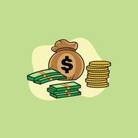 geld karakter mascotte logo ontwerp illustratie vector