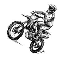 tekening van de motorcross racing wedstrijd vector