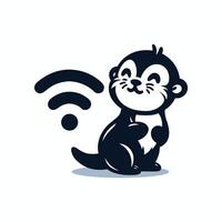 schattig zee Otter Wifi vector