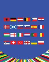 Europese Amerikaans voetbal 2024 teams vlaggen ontwerp abstract symbool Europese Amerikaans voetbal landen landen illustratie vector