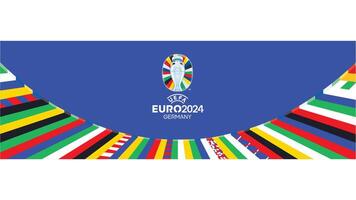euro 2024 Duitsland officieel logo symbool ontwerp Europese Amerikaans voetbal laatste illustratie vector